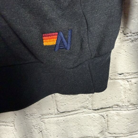 Aviator Nation Charcoal Rainbow Heart Stitch Relaxed Crew Sweatshirt XXL Unisex - Picture 7 of 9